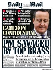 Daily Mail (UK) Newspaper Front Page for 22 September 2015