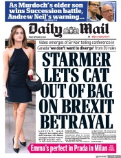 Daily Mail front page for 22 September 2023