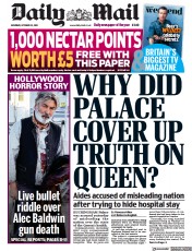Daily Mail (UK) Newspaper Front Page for 23 October 2021