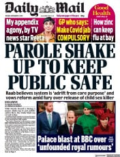 Daily Mail (UK) Newspaper Front Page for 23 November 2021