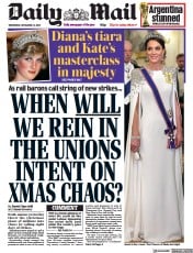 Daily Mail front page for 23 November 2022