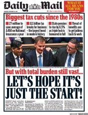 Daily Mail front page for 23 November 2023