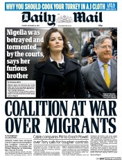 Daily Mail Newspaper Front Page (UK) for 23 December 2013