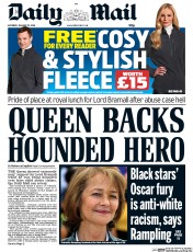Daily Mail (UK) Newspaper Front Page for 23 January 2016