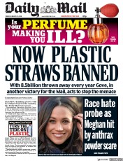 Daily Mail (UK) Newspaper Front Page for 23 February 2018