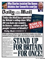 Daily Mail (UK) Newspaper Front Page for 23 March 2018