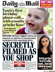 Daily Mail (UK) Newspaper Front Page for 23 April 2019