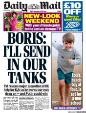 Daily Mail (UK) Newspaper Front Page for 23 April 2022