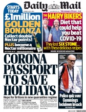 Daily Mail (UK) Newspaper Front Page for 23 May 2020