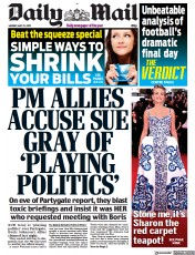 Daily Mail (UK) Newspaper Front Page for 23 May 2022