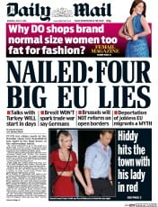 Daily Mail (UK) Newspaper Front Page for 23 June 2016