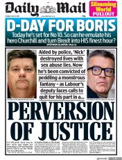 Daily Mail (UK) Newspaper Front Page for 23 July 2019