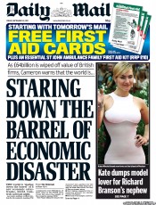 Daily Mail (UK) Newspaper Front Page for 23 September 2011