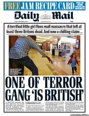 Daily Mail (UK) Newspaper Front Page for 23 September 2013