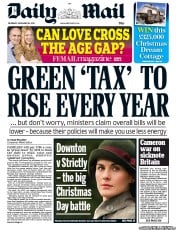 Daily Mail (UK) Newspaper Front Page for 24 November 2011