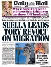 Daily Mail front page for 24 November 2023