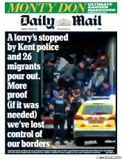 Daily Mail (UK) Newspaper Front Page for 24 March 2016