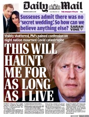 Daily Mail (UK) Newspaper Front Page for 24 March 2021