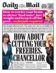 Daily Mail front page for 24 March 2025