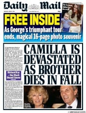 Daily Mail Newspaper Front Page (UK) for 24 April 2014