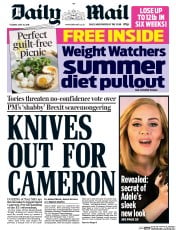 Daily Mail (UK) Newspaper Front Page for 24 May 2016