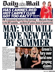 Daily Mail (UK) Newspaper Front Page for 24 May 2019