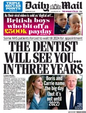 Daily Mail (UK) Newspaper Front Page for 24 May 2021