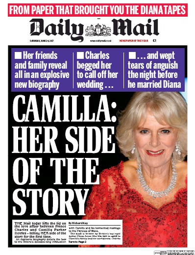 Daily Mail Newspaper Front Page (UK) for 24 June 2017