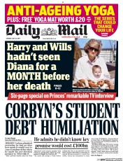 Daily Mail (UK) Newspaper Front Page for 24 July 2017