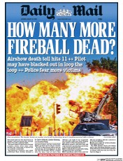 Daily Mail Newspaper Front Page (UK) for 24 August 2015