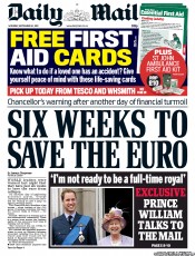 Daily Mail Newspaper Front Page (UK) for 24 September 2011