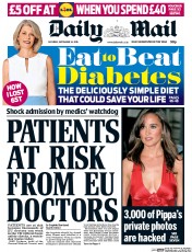 Daily Mail (UK) Newspaper Front Page for 24 September 2016