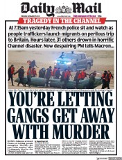 Daily Mail (UK) Newspaper Front Page for 25 November 2021