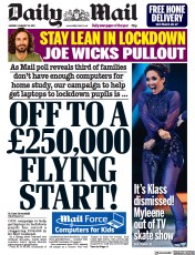 Daily Mail (UK) Newspaper Front Page for 25 January 2021