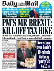 Daily Mail front page for 25 January 2022
