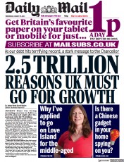 Daily Mail front page for 25 January 2023