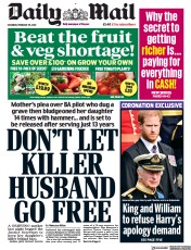 Daily Mail (UK) Newspaper Front Page for 25 February 2023