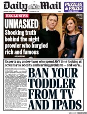 Daily Mail (UK) Newspaper Front Page for 25 April 2019