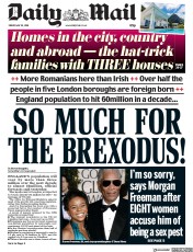 Daily Mail (UK) Newspaper Front Page for 25 May 2018