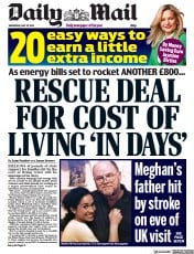 Daily Mail (UK) Newspaper Front Page for 25 May 2022