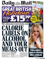 Daily Mail (UK) Newspaper Front Page for 25 July 2020