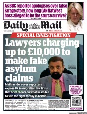 Daily Mail (UK) Newspaper Front Page for 25 July 2023