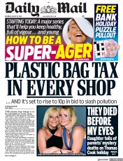 Daily Mail (UK) Newspaper Front Page for 25 August 2018
