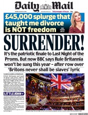 Daily Mail (UK) Newspaper Front Page for 25 August 2020