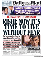 Daily Mail (UK) Newspaper Front Page for 25 September 2020