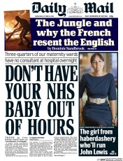 Daily Mail (UK) Newspaper Front Page for 26 October 2016