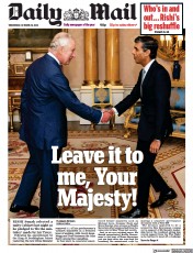 Daily Mail (UK) Newspaper Front Page for 26 October 2022