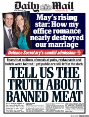 Daily Mail (UK) Newspaper Front Page for 26 January 2018