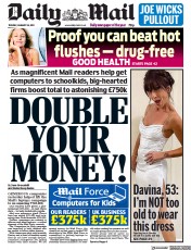 Daily Mail (UK) Newspaper Front Page for 26 January 2021
