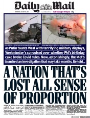 Daily Mail front page for 26 January 2022